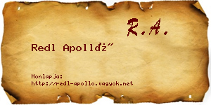 Redl Apolló névjegykártya